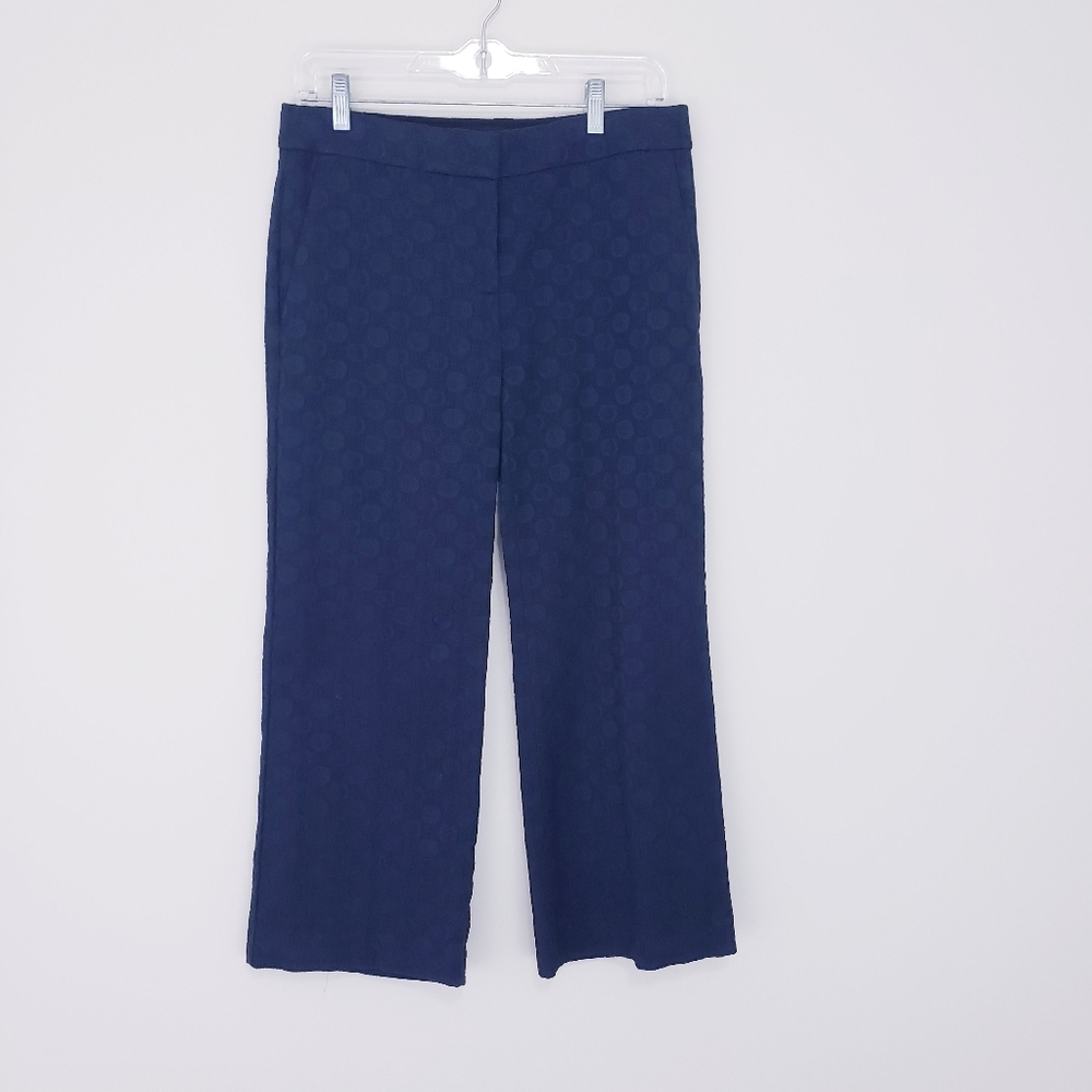 Ann Taylor The Cotton Crop Pants Eyelet In Navy Blue Night Sky Size 2 Dot - Picture 4 of 8